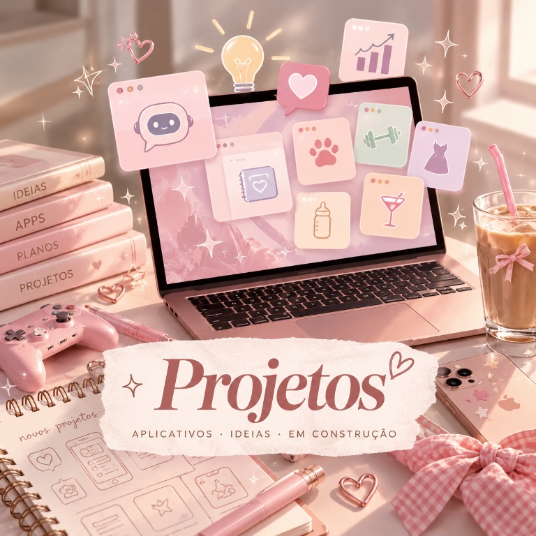 Capa Projetos, com aplicativos, ideias e projetos em construção