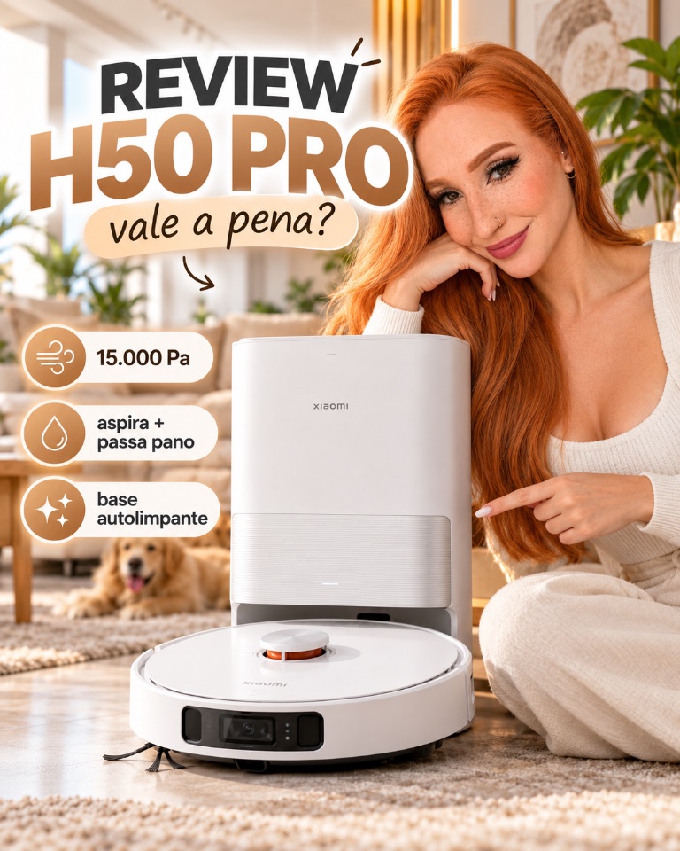 Karol apresenta o robô aspirador Xiaomi H50 Pro e pergunta se vale a pena